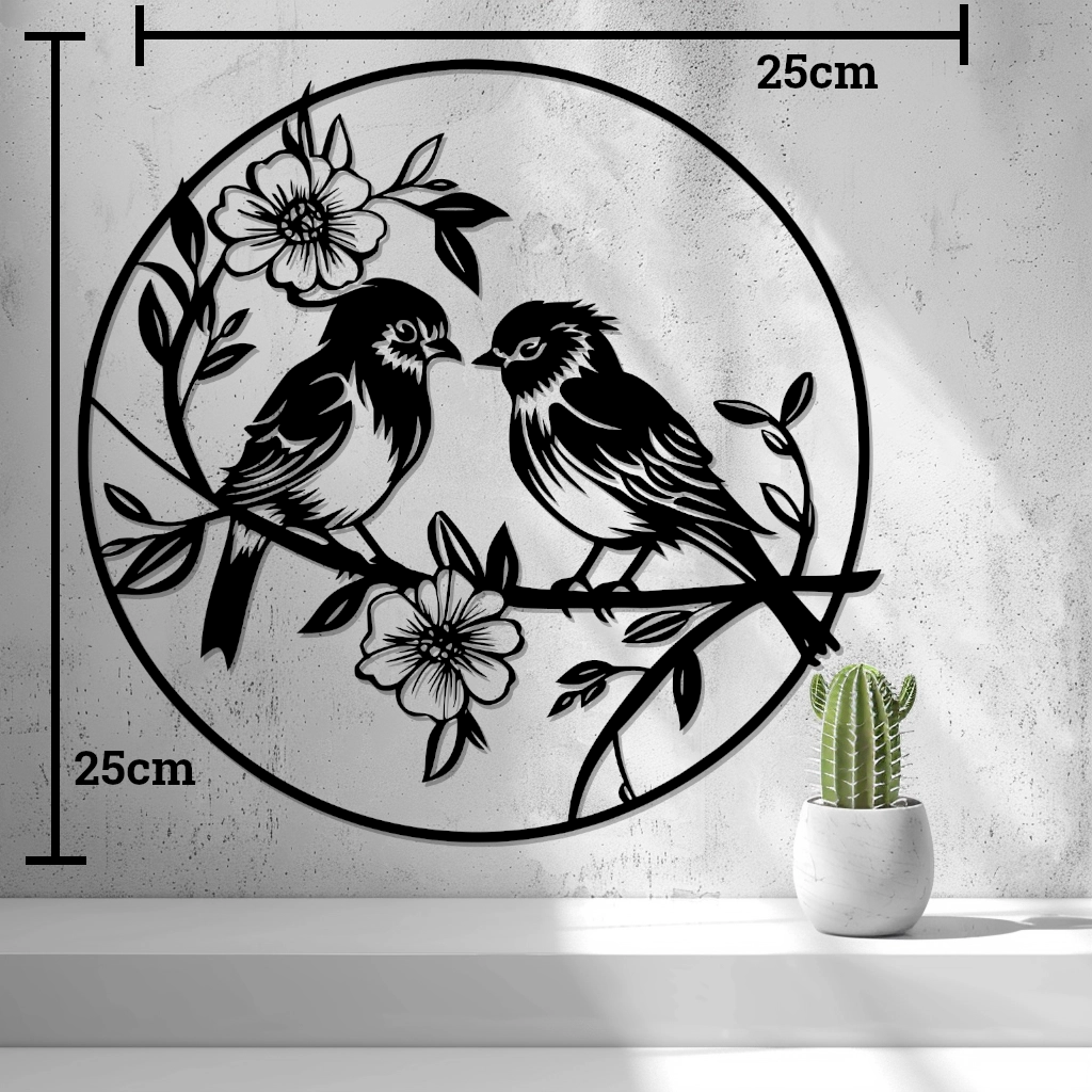 2d Birds With Flowers Wall Art - thumbnail 4